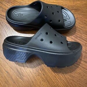 CROCS Black Slide Sandals size 8